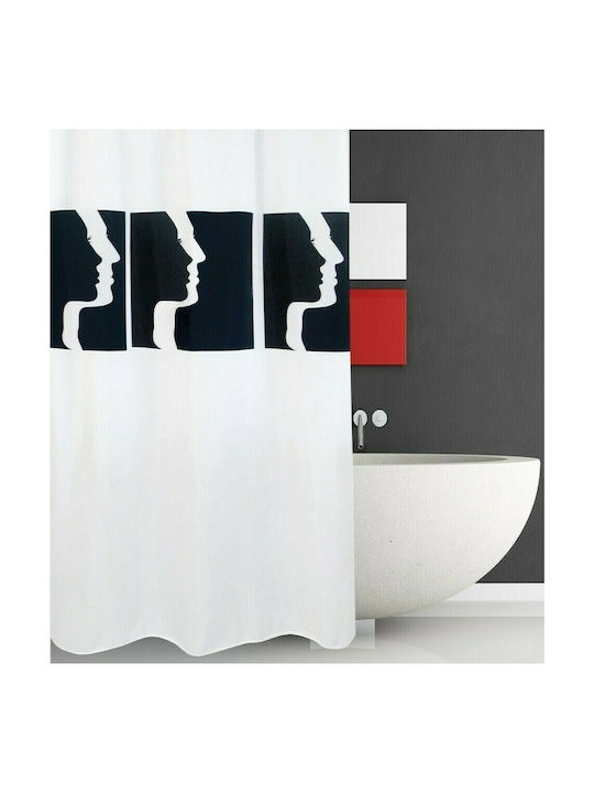 San Lorentzo Faces Fabric Shower Curtain 180x180cm White 1930