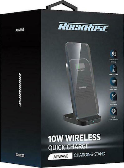 Rockrose Ασύρματος Φορτιστής (Qi Pad) 10W Μαύρος (Airwave)