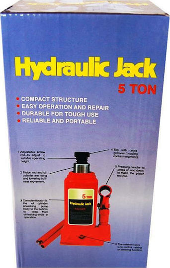 Autoline Hydraulic Car Jack with Lifting Height up to 37cm and Lifting Weight up to 5 Tons
