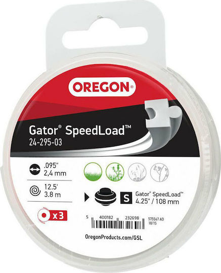 Oregon Gator Speedload Brush Cutter Trimmer Line 2.4mm 3.8m 24-295-03