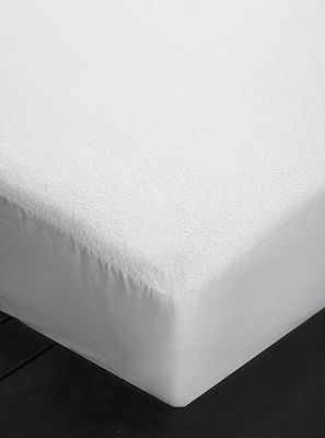 Vesta Home King Size Waterproof Terry Mattress Cover Fitted Νιόβη White 180x200cm