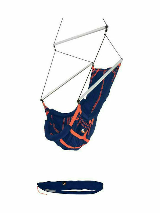 Ticket To The Moon Kids (Mini) Blue/ Orange Parachute Single Hammock Blue 98x15cm