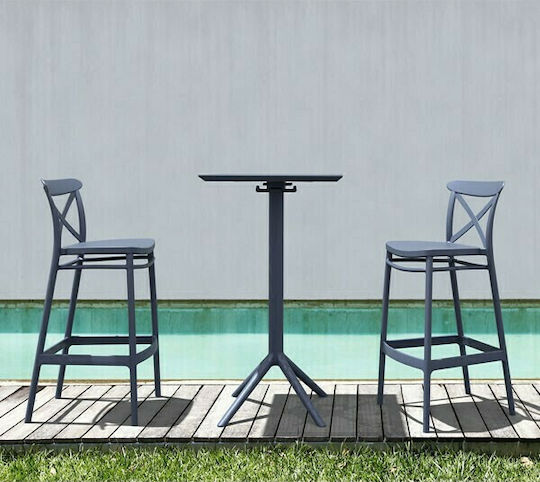 Σκαμπό Μπαρ από Πολυπροπυλένιο Cross Bar 75 52x45x106cm Σκαμπό Μπαρ από Πολυπροπυλένιο Cross Bar 75 52x45x106cm
