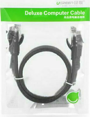 Ugreen NW101 Flat U/UTP Cat.6 Καλώδιο Δικτύου Ethernet 3m Μαύρο