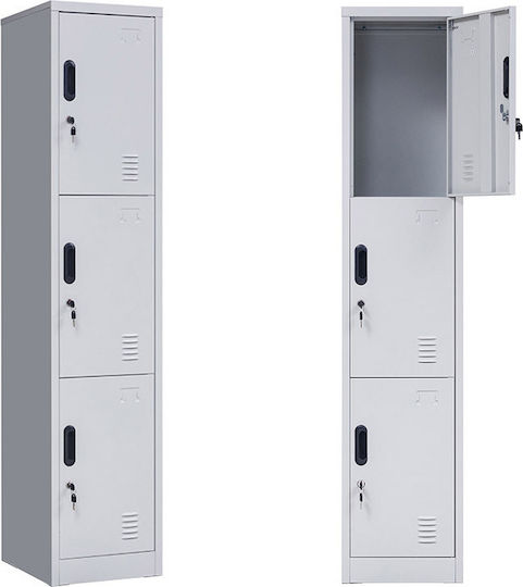 Locker Metal with 3 Cabinets 38x45x180cm