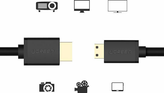 Ugreen HD108 HDMI 2.0 Premium High Speed 4K 60Hz HDR Cable HDMI male - mini HDMI male 1.5m Μαύρο