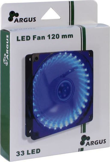 Inter-Tech L-12025 Case Fan (1200rpm / 34.99cfm) With Blue Lighting And Connection 3-Pin / 4-Pin Molex Blue