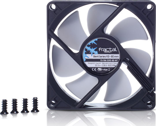 Fractal Design Silent Series R3 Ventilator Pentru Carcasă 80mm (1600rpm / 20.2cfm) Fără Iluminare LED și Conexiune 3-Pin