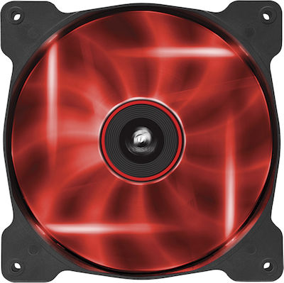 Corsair AF140 LED Quiet Edition High Airflow Корпусен вентилатор с Червено осветление и връзка 3-Pin 1бр Черен