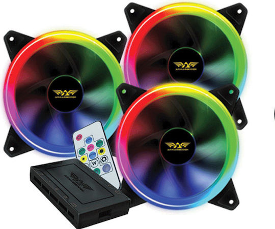 Armaggeddon Nimitz Ring III Kit Case Fans 120mm (1000rpm / 16cfm) with RGB Lighting and 4-Pin Molex Connection