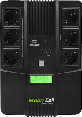 Green Cell AiO UPS Line-Interactive 600VA 360W cu 6 Schuko Prize