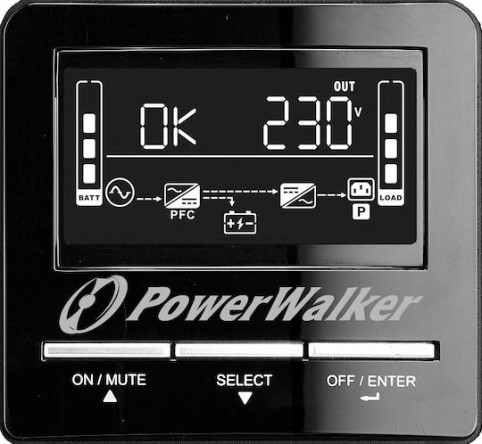 Powerwalker VI 3000 CW UPS Line-Interactive 30000VA 2100W με 3 Schuko Πρίζες