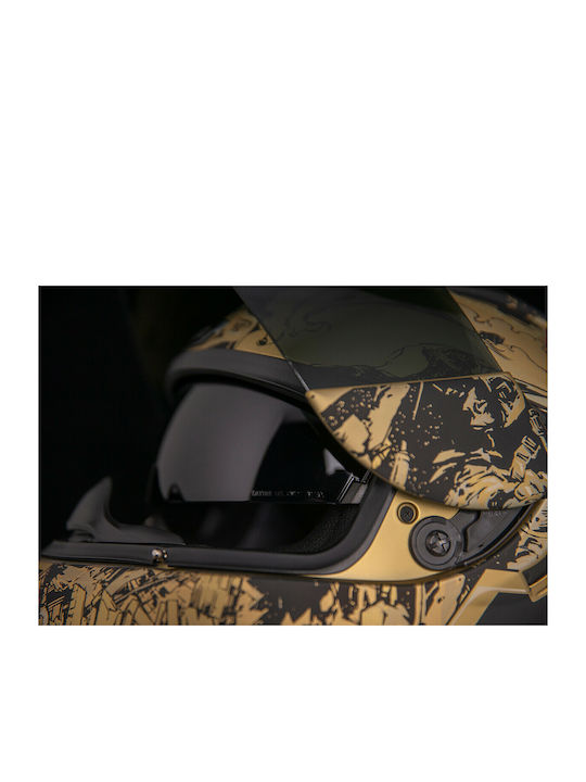 Icon Airform Guardian Gold Motorcycle Helmet Full Face DOT ECE 22.05 with Sun Visor
