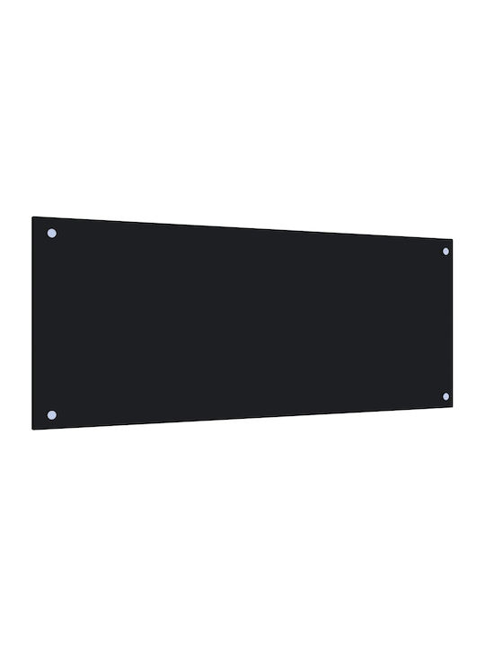 vidaXL Rectangular Back Made of Glass in Black Colour 100x40cm 249490
