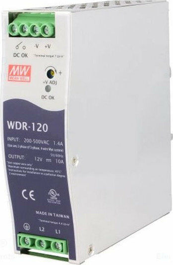 Mean Well DIN-Schienen-Netzteil WDR120-12 mit Ausgang 12V und Leistung 120W 10A