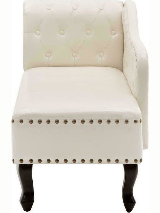 Vintage Ανάκλιντρο Chesterfield από Συνθετικό Δέρμα Εκρού 168x58x77εκ. 60783
