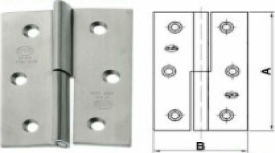 Amig 7324 Stainless Steel Furniture Hinge Αριστερός 60x40mm