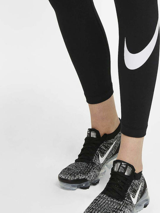 Essential Mid-Rise Swoosh Training Γυναικείο Cropped Κολάν Μαύρο