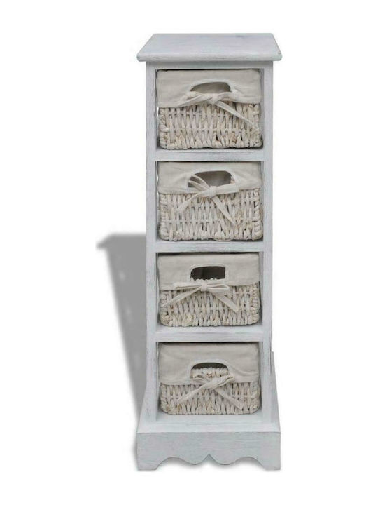 Drawers Storage Made of Wood & Fabric L25xW28xH74cm