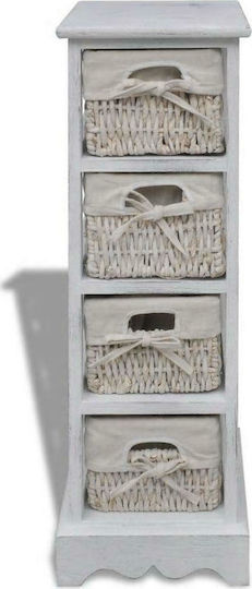 Drawers Storage Made of Wood & Fabric L25xW28xH74cm