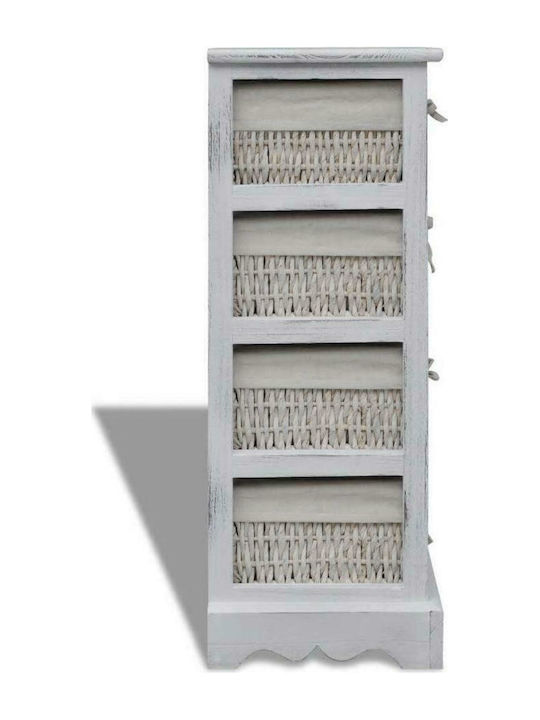Drawers Storage Made of Wood & Fabric L25xW28xH74cm