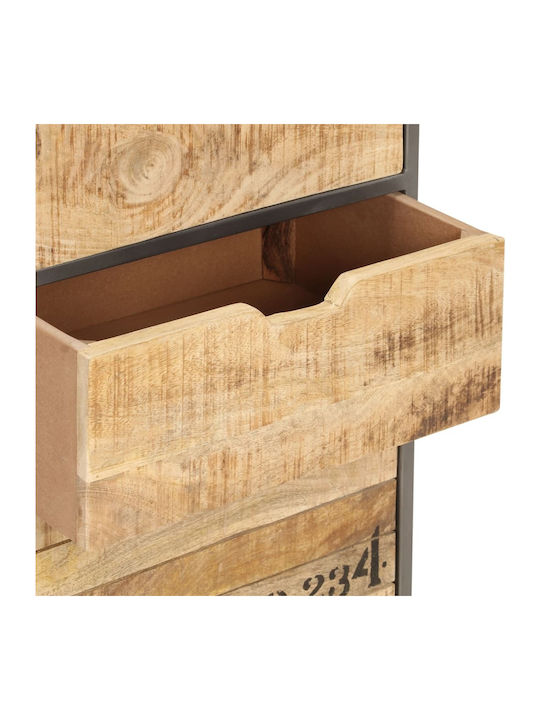 Drawers Storage Made of Metal & Wood with 5 Drawers Grey L45xW30xH105cm