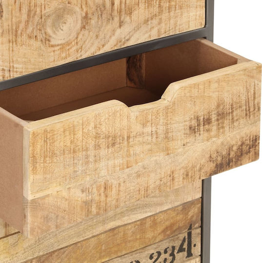 Drawers Storage Made of Metal & Wood with 5 Drawers Grey L45xW30xH105cm