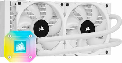 Corsair iCUE H100i Elite Capellix CPU Water Cooling Dual Fan 120mm for Socket AM4/1200/115x with RGB Lighting White