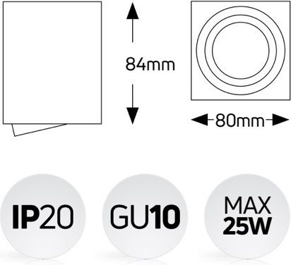 Geyer Einzel Spot mit Fassung GU10 in Schwarz Farbe