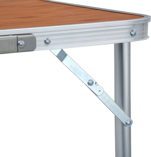 vidaXL Τραπέζι Αλουμινίου για Camping Πτυσσόμενο 240x60cm Καφέ