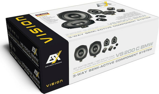 Esx Комплект Автомобилни Високоговорители Vision VS-200C BMW Сплит-системи 8" с 60W RMS (3 начина)