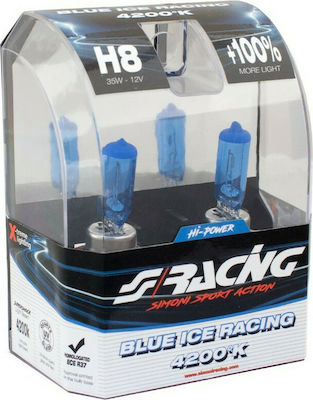 Simoni Racing Lămpi Autoturismului & Motocicletei Blue Ice Racing H8 Halogen 4200K Alb natural 12V 35W 2buc