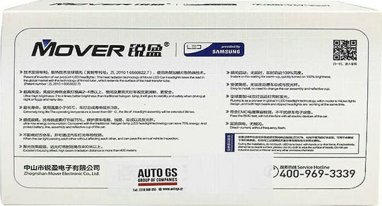 Auto Gs Лампи Автомобила Y1 Samsung D2 D1 LED 5500К Хладно бяло 12V 20W 2бр
