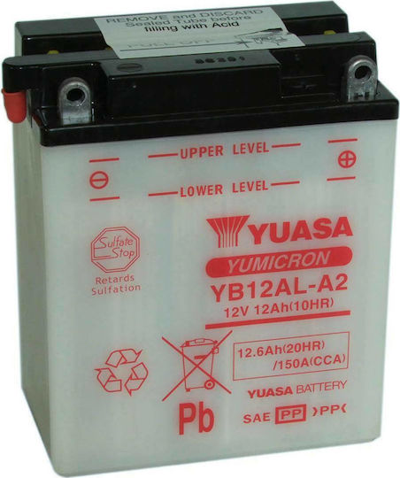 Yuasa Open Type Motorcycle Battery 150A with Capacity 12.6Ah