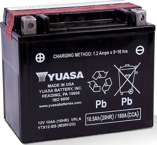 Yuasa Motorradbatterie 180A mit Kapazität 10.5Ah