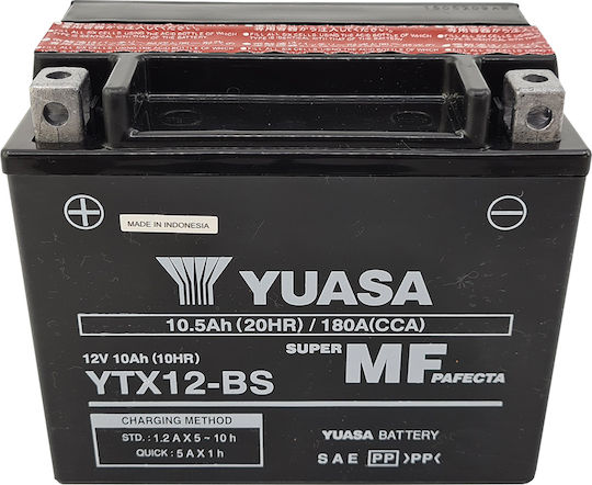Yuasa Motorradbatterie 180A mit Kapazität 10.5Ah