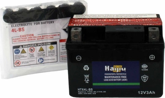 HaiJiu Inchis Baterie Motocicleta YTX4L-BS cu Capacitatea 3Ah