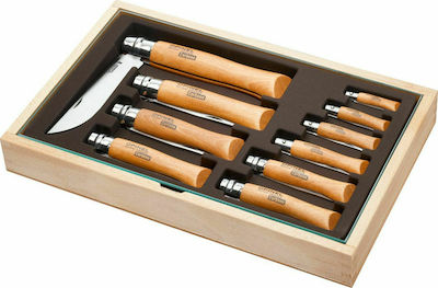 Opinel The Collection 10 Inox Showcase Taschenmesser Beige mit Klinge aus Rostfreier Stahl