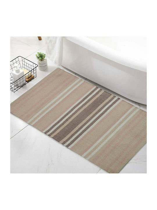 Lino Home Non-Slip Bath Mat Cotton Bark 7300000222 Olive 65x135cm