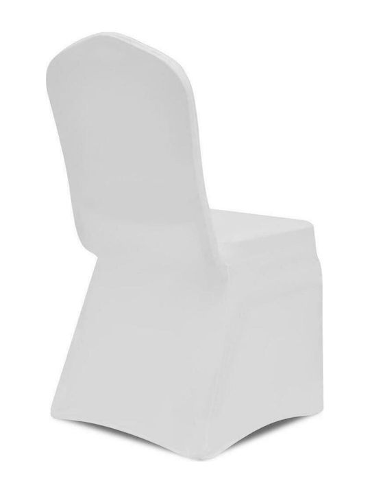 vidaXL Elastic Cover for Chair White 4pcs 131408