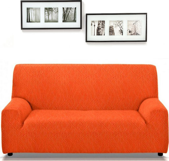 Mc Decor Waves Elastische Abdeckung für Vier-Sitzer-Sofa Orange 230εκ. 1Stück MCL.EL.WAVES.TE-PORTOKALI