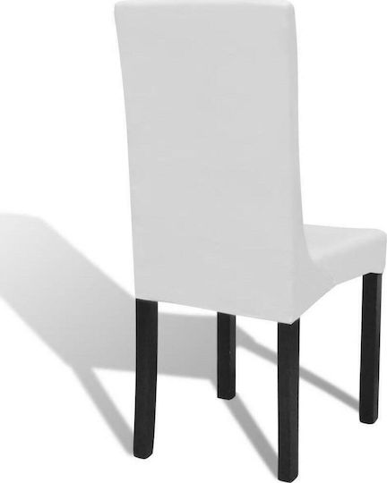 vidaXL Elastic Cover for Chair White 6pcs 130377
