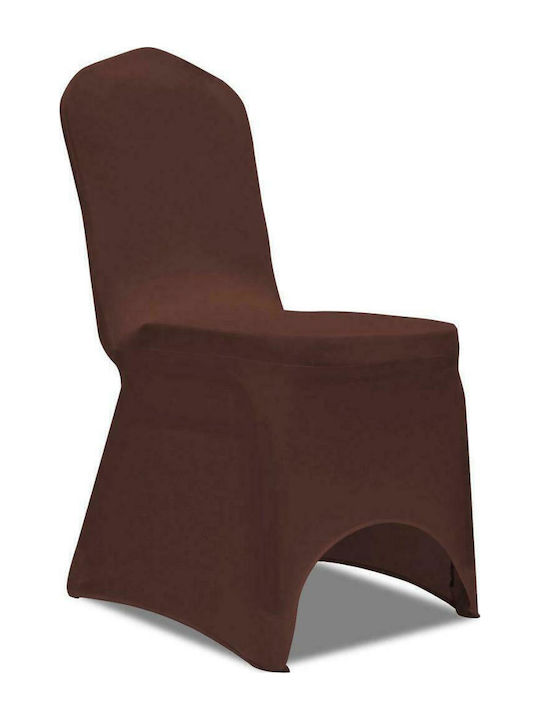 vidaXL Chair Elastic Cover Καφέ