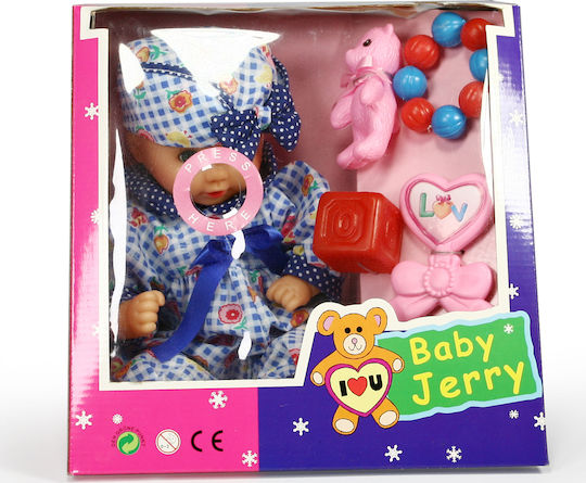Avra Toys Baby Doll Set Doll that Talks with Light Blue Clothes and Accessories 28 cm.