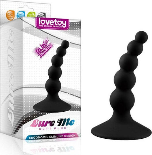 Lovetoy Lure Me Beaded Πρωκτική Σφήνα Black 10cm