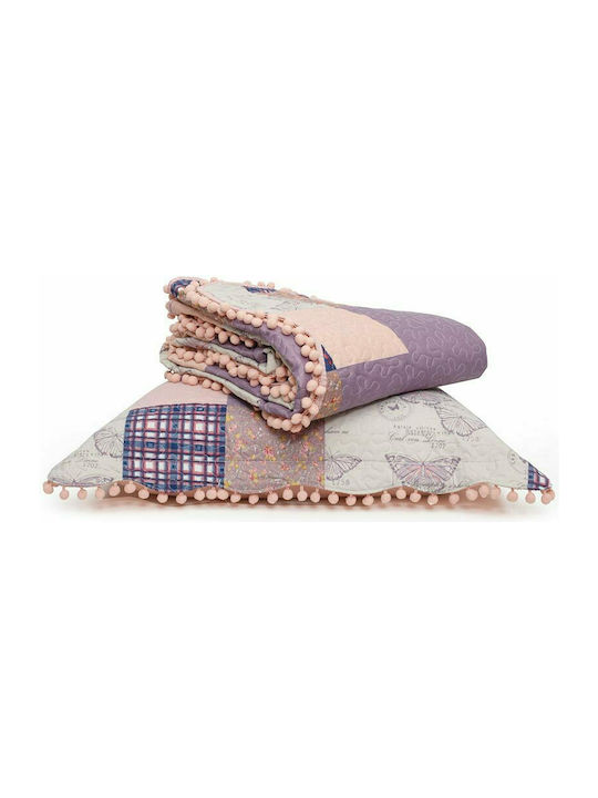 Borea Γ15 Σετ Κουβερλί Υπέρδιπλο Microfiber Λιλά 220x240cm 3τμχ