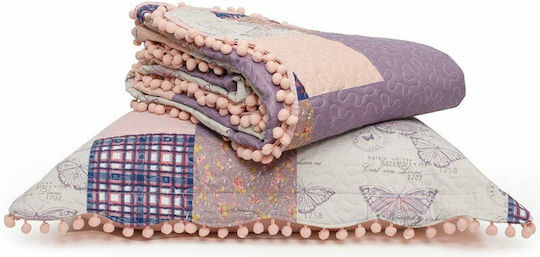 Borea Γ15 Σετ Κουβερλί Υπέρδιπλο Microfiber Λιλά 220x240cm 3τμχ