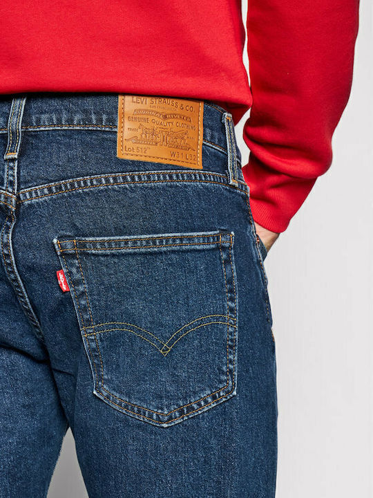 512 Men's Jeans Pants with Slim Tapered Fit Navy Blue