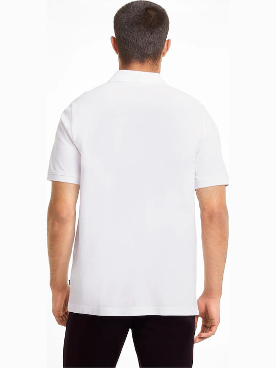 Puma Essentials Ανδρικό T-shirt Κοντομάνικο Polo Λευκό