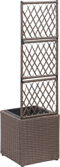 vidaXL Raised Wooden-Frame Brown Flower Pot Plastic Brown 30x30x107cm